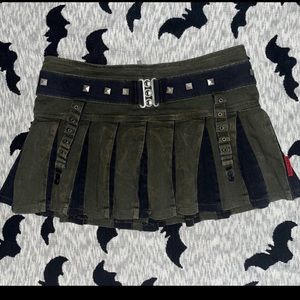 Vintage TRIPP NYC militia army green skirt rare Y2K aesthetic emo hot topic goth
